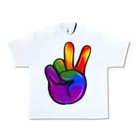 White pride peace hand Urban Heavy Tee - JahusDesignShop
