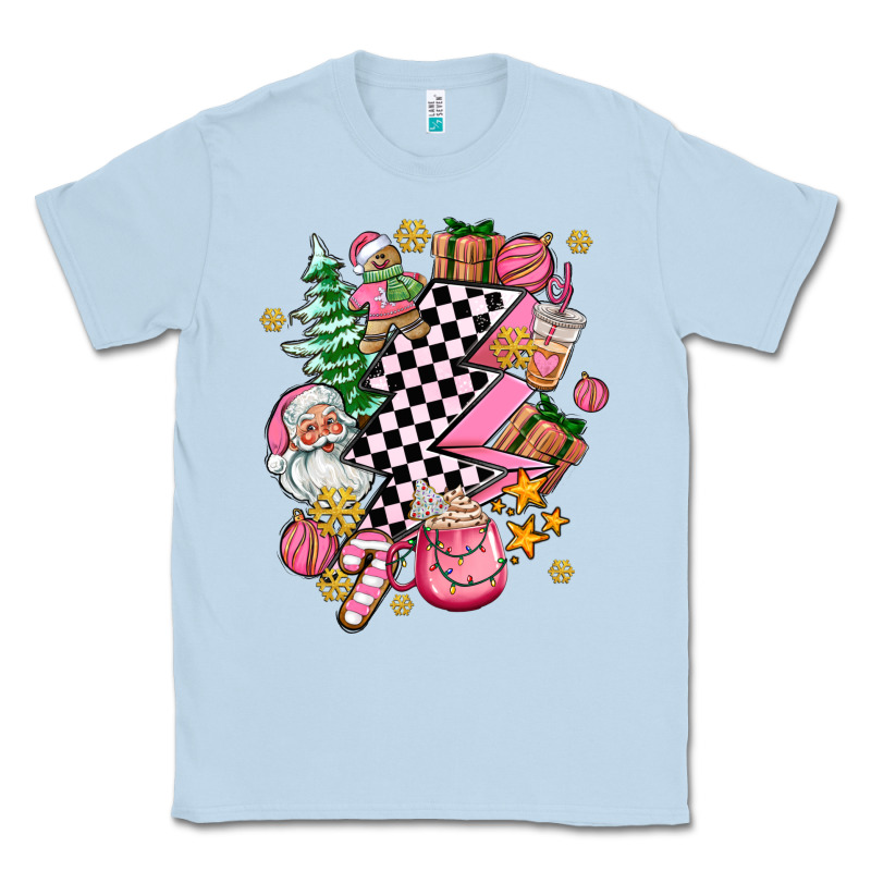 Pink Christmas Lightning Bolt Classic Tee by AdoDesignShop | Teevron