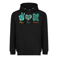 Black Peace Love Gemstone Heavyweight Hoodie - BundleAndBundleShop