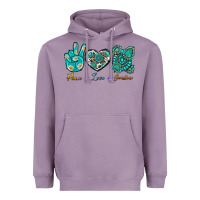 Lavender Peace Love Gemstone Heavyweight Hoodie - BundleAndBundleShop