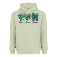 Matcha Peace Love Gemstone Heavyweight Hoodie - BundleAndBundleShop