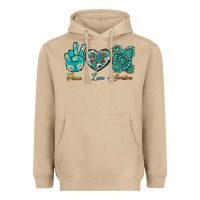 Mushroom Peace Love Gemstone Heavyweight Hoodie - BundleAndBundleShop
