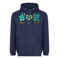 Navy Peace Love Gemstone Heavyweight Hoodie - BundleAndBundleShop