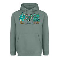 Sage Peace Love Gemstone Heavyweight Hoodie - BundleAndBundleShop