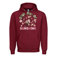 Burgundy soul full of sunshine Zipper Hoodie - MaliasSmallBusiness
