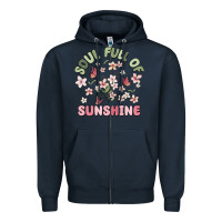 Navy soul full of sunshine Zipper Hoodie - MaliasSmallBusiness
