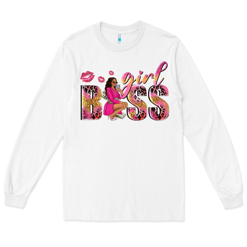 Girl Boss Afro Black Woman Long Sleeve Tee by NancyCooperArtShop | Teevron