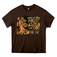 Chocolate Brown Even in the midst of my storm afro woman Heavy Core Tee - RanaPortraitStore