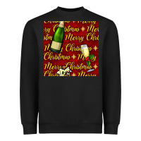Black merry christmas champagne seamless pattern Heavyweight Sweatshirt - BundleAndBundleShop