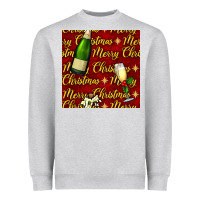 Heather Grey merry christmas champagne seamless pattern Heavyweight Sweatshirt - BundleAndBundleShop