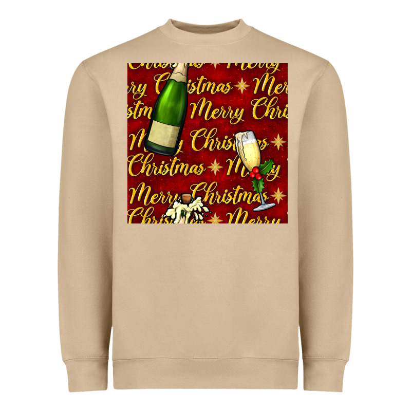 Merry Christmas Champagne Seamless Pattern Heavyweight Sweatshirt by BundleAndBundleShop | Teevron