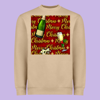 Merry Christmas Champagne Seamless Pattern Heavyweight Sweatshirt Designed By Bundleandbundleshop