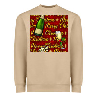 Mushroom merry christmas champagne seamless pattern Heavyweight Sweatshirt - BundleAndBundleShop
