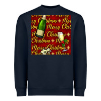 Navy merry christmas champagne seamless pattern Heavyweight Sweatshirt - BundleAndBundleShop