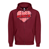 Burgundy valentine mama Zipper Hoodie - MaliasSmallBusiness