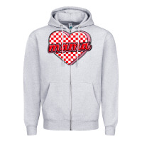 Heather Grey valentine mama Zipper Hoodie - MaliasSmallBusiness