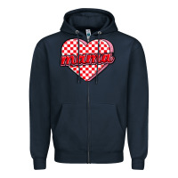 Navy valentine mama Zipper Hoodie - MaliasSmallBusiness
