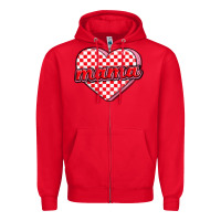 Red valentine mama Zipper Hoodie - MaliasSmallBusiness