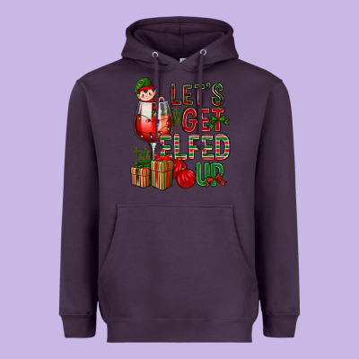 Let's Get Elfed Up Christmas Heavyweight Hoodie Designed By Bundleandbundleshop