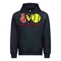 Navy Peace love Softball Urban Hoodie - HowdyJamesFarm
