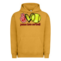 Pigment Peanut Butter Peace love Softball Urban Hoodie - HowdyJamesFarm