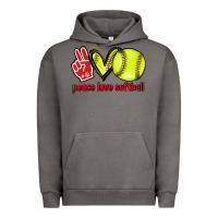 Pigment Tornado Peace love Softball Urban Hoodie - HowdyJamesFarm