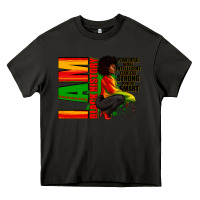 Asphalt I am black history Afro American woman Heavy Core Tee - RanaPortraitStore