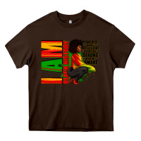 Chocolate Brown I am black history Afro American woman Heavy Core Tee - RanaPortraitStore