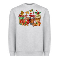 Heather Grey christmas cookie coffee cups Heavyweight Sweatshirt - AdoDesignShop