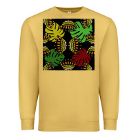 Antique Gold african and leaf seamless pattern Premium Sweatshirt - BundleAndBundleShop