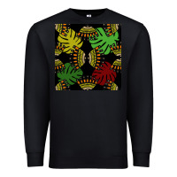 Black african and leaf seamless pattern Premium Sweatshirt - BundleAndBundleShop
