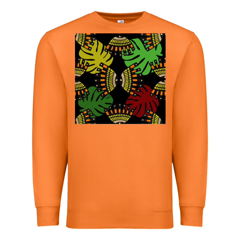 African And Leaf Seamless Pattern Premium Sweatshirt by BundleAndBundleShop | Teevron