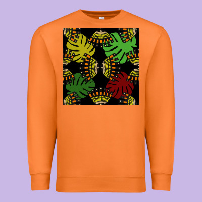 African And Leaf Seamless Pattern Premium Sweatshirt Designed By Bundleandbundleshop