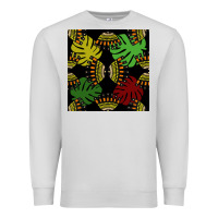 Dove Grey african and leaf seamless pattern Premium Sweatshirt - BundleAndBundleShop