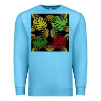 Ocean Blue african and leaf seamless pattern Premium Sweatshirt - BundleAndBundleShop