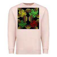 Pale Pink african and leaf seamless pattern Premium Sweatshirt - BundleAndBundleShop