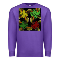 Purple african and leaf seamless pattern Premium Sweatshirt - BundleAndBundleShop