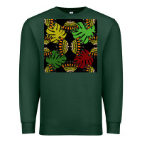 Sports Green african and leaf seamless pattern Premium Sweatshirt - BundleAndBundleShop