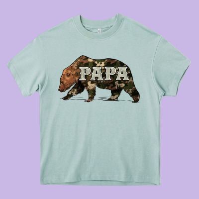 Bear Papa Heavy Core Tee Designed By Artiststas