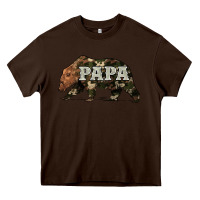 Chocolate Brown bear papa Heavy Core Tee - Artiststas