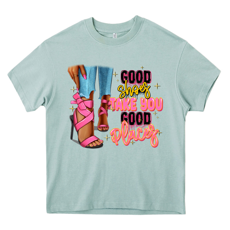 Good Shoes Take You To Good Places Black Fashion G Heavy Core Tee by RanaPortraitStore | Teevron
