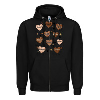 Black black history month hearts Zipper Hoodie - MaliasSmallBusiness