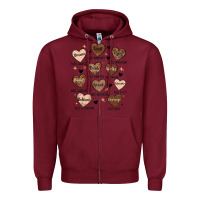 Burgundy black history month hearts Zipper Hoodie - MaliasSmallBusiness