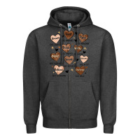 Charcoal Heather black history month hearts Zipper Hoodie - MaliasSmallBusiness