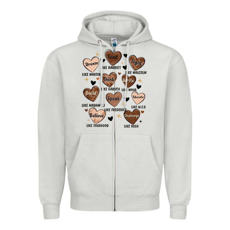 Black History Month Hearts Zipper Hoodie by MaliasSmallBusiness | Teevron