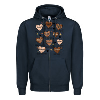 Navy black history month hearts Zipper Hoodie - MaliasSmallBusiness