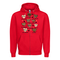 Red black history month hearts Zipper Hoodie - MaliasSmallBusiness