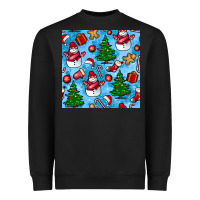Black christmas trees and snow seamless pattern Heavyweight Sweatshirt - BundleAndBundleShop