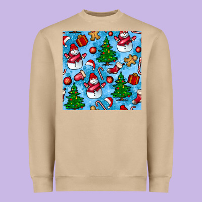 Christmas Trees And Snow Seamless Pattern Heavyweight Sweatshirt Designed By Bundleandbundleshop
