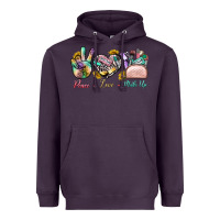 Plum Peace Love Make Up Heavyweight Hoodie - BundleAndBundleShop